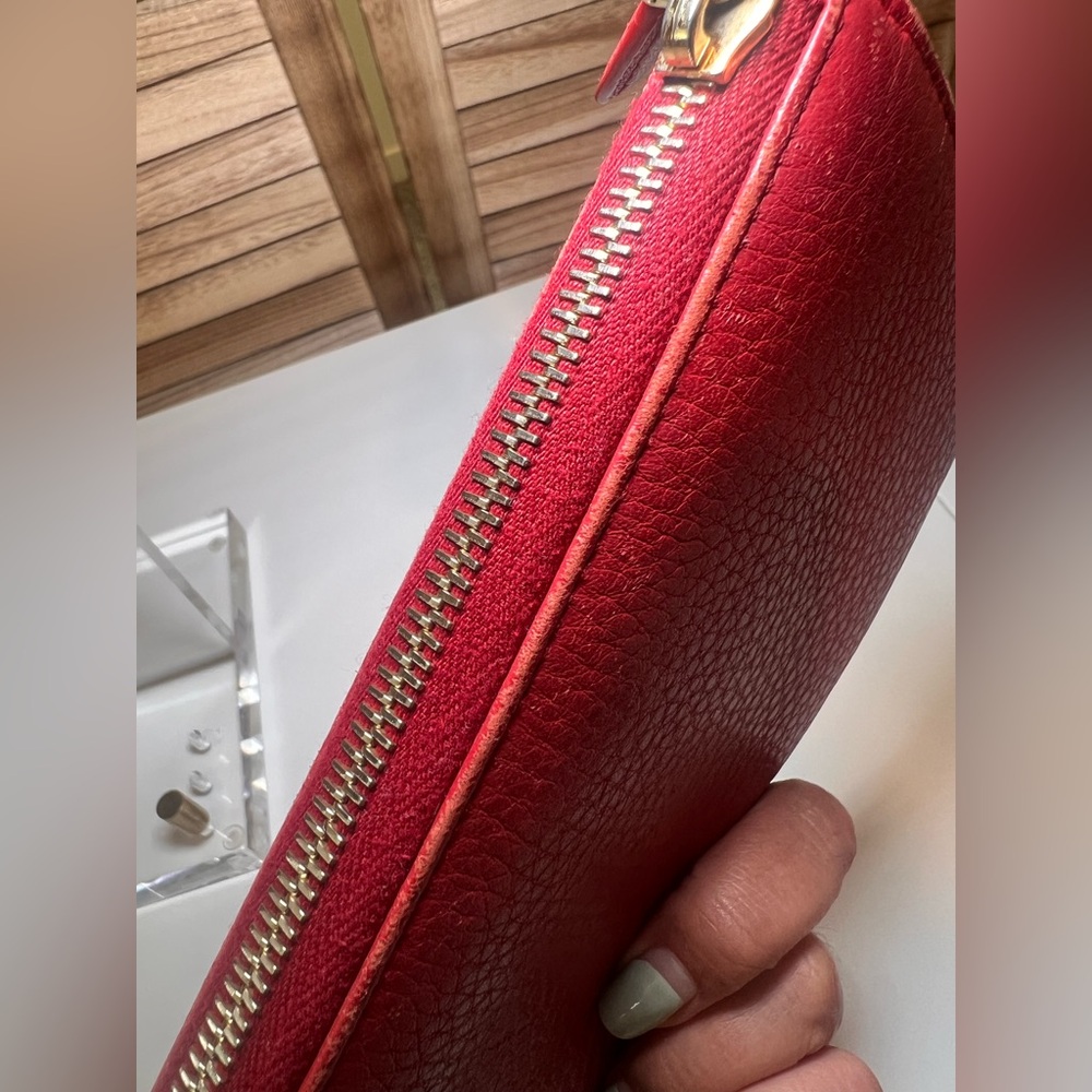 Prada Scarlet Leather Zip Wallet - Picture 8 of 16